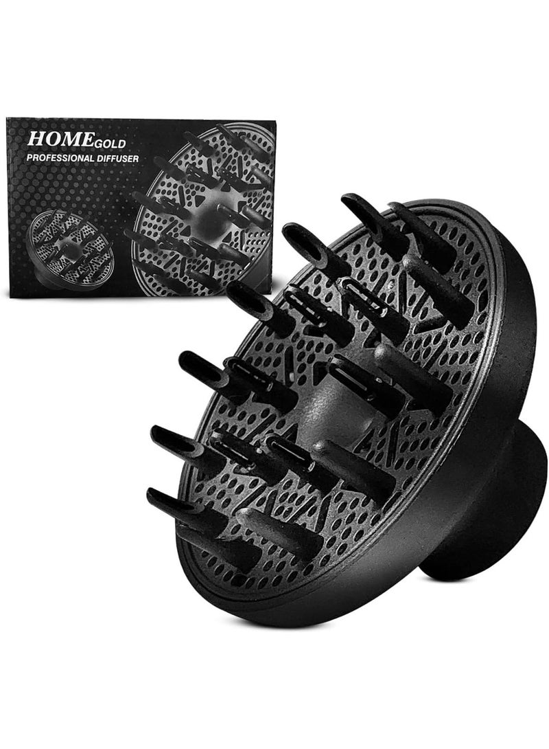Home Gold Diffuser Hair Home Gold Universal, Universal attachment fits almost all hair dryers, for curlyor wavy hair styling, dry and gain maximum volume without frizz - BLACK - Image 1